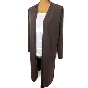 Express Open Front Duster Cardigan Chocolate Brown Stretch Size Small